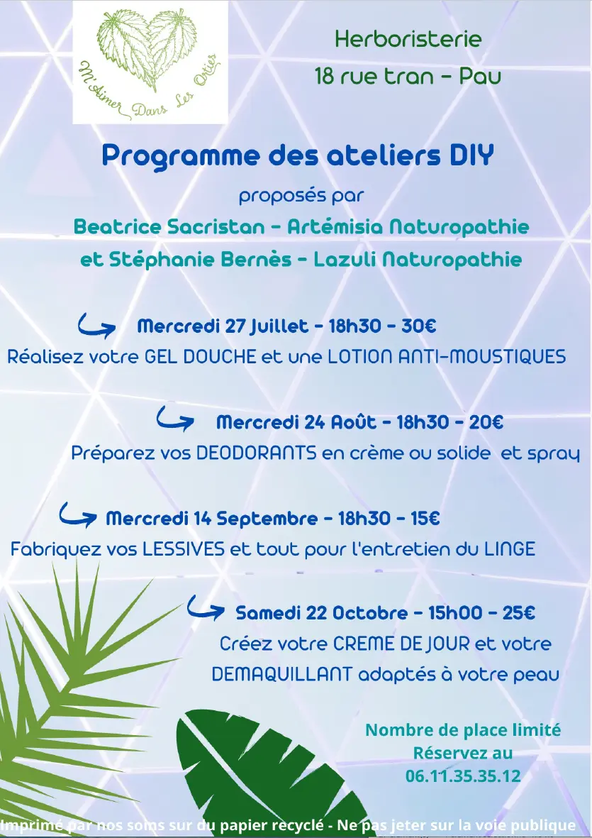 Affiche événement 17 juin 2022 - atelier beauté naturelle